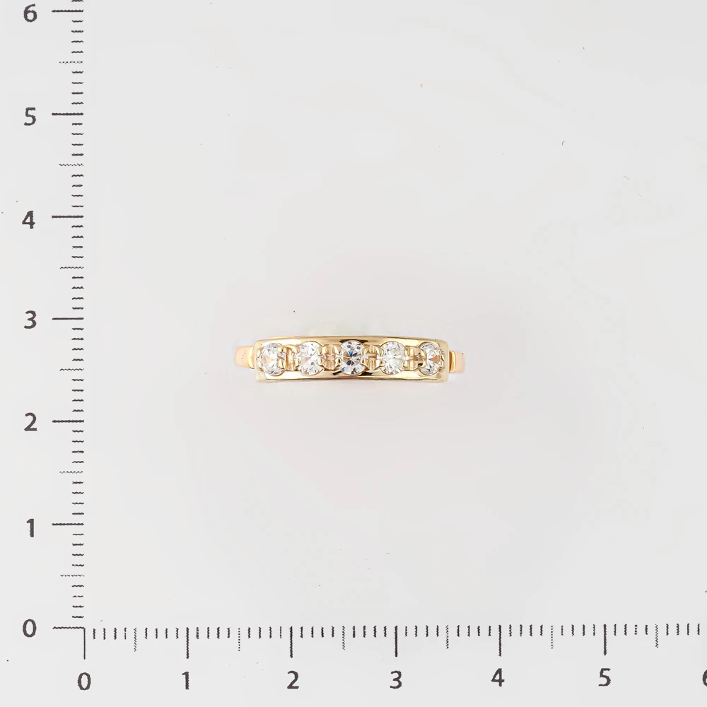 Кольцо с фианитом из красного золота 585 пробы