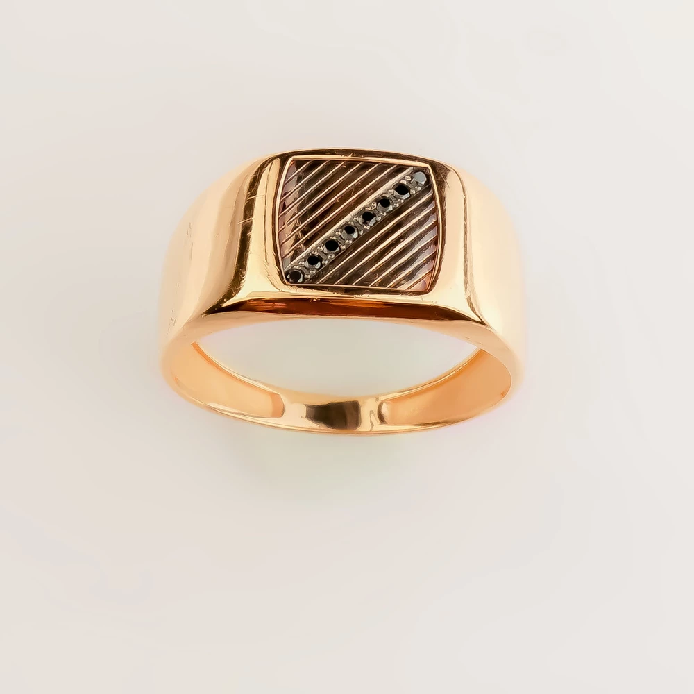 Кольцо с бриллиантом из красного золота 585 пробы