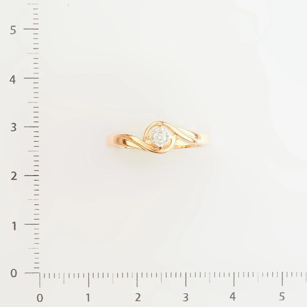 Кольцо с бриллиантом из красного золота 585 пробы