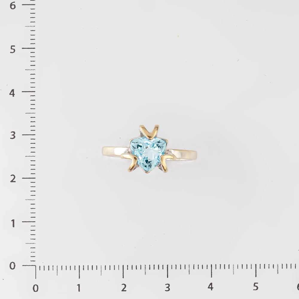 Кольцо с топазом из белого золота 585 пробы