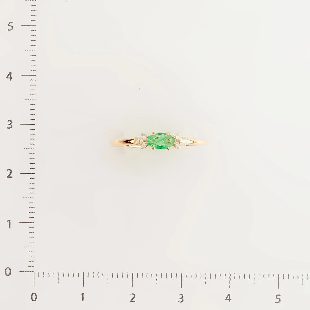 Кольцо с изумрудом из красного золота 585 пробы