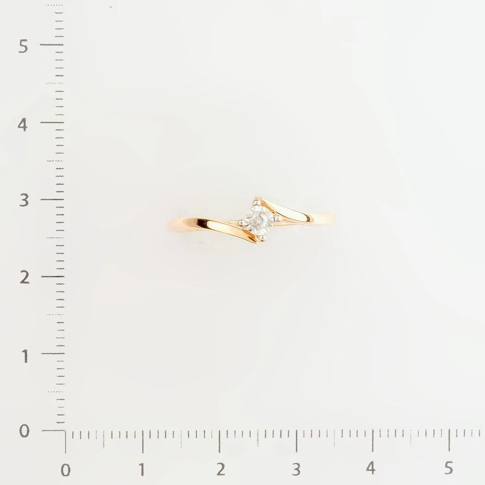 Кольцо с бриллиантом из красного золота 585 пробы