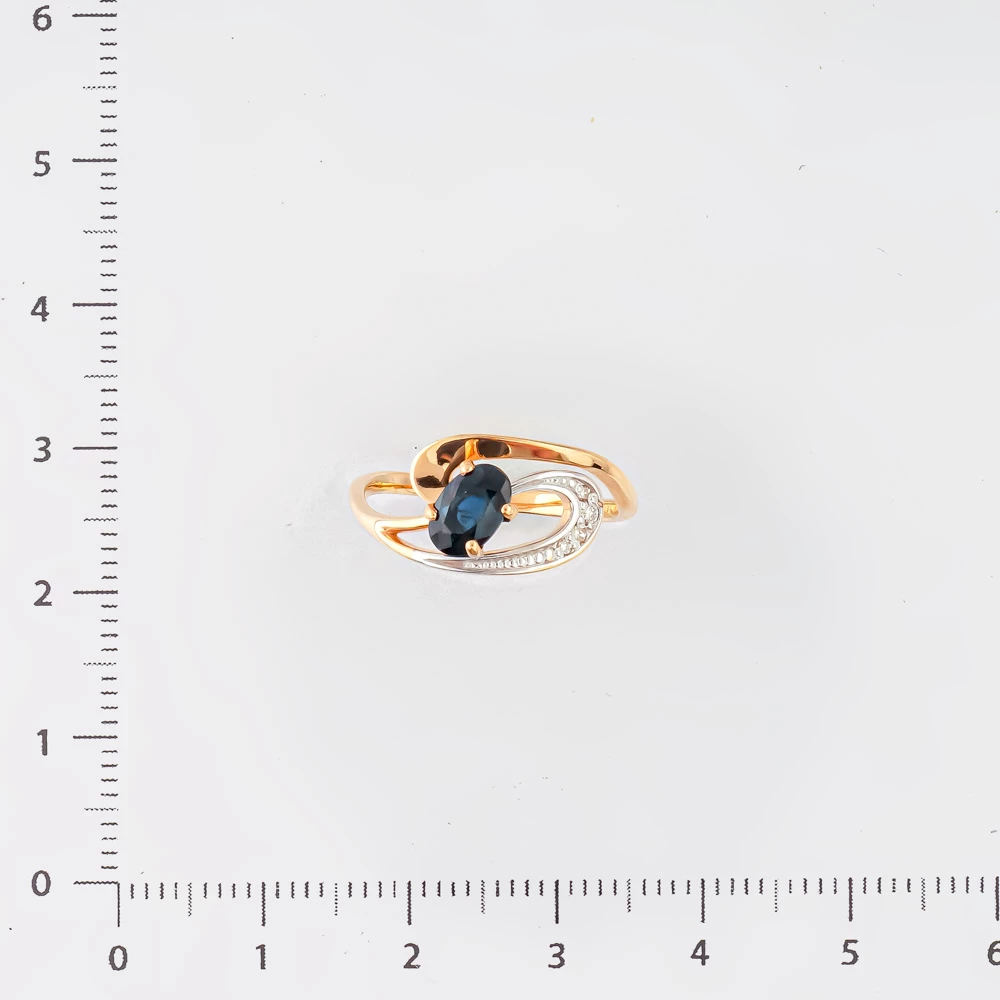 Кольцо с сапфиром из красного золота 585 пробы