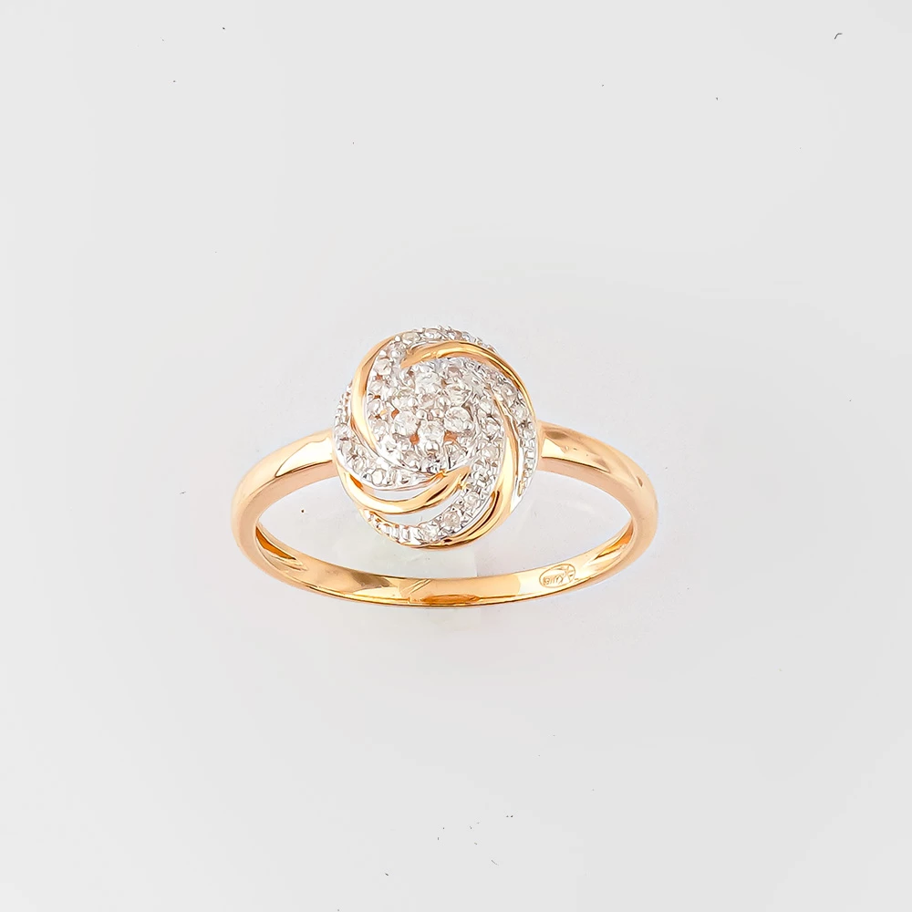 Кольцо с бриллиантом из красного золота 585 пробы