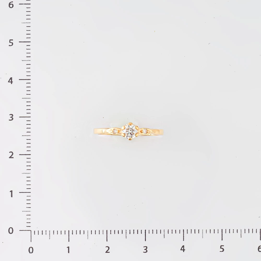 Кольцо с бриллиантом из красного золота 585 пробы