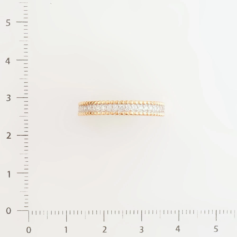 Кольцо с фианитом из красного золота 585 пробы