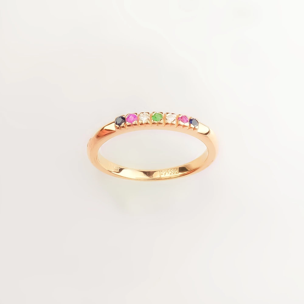 Кольцо с рубином из красного золота 585 пробы