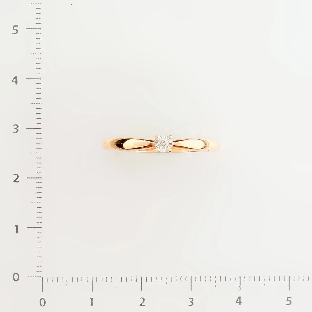 Кольцо с бриллиантом из красного золота 585 пробы