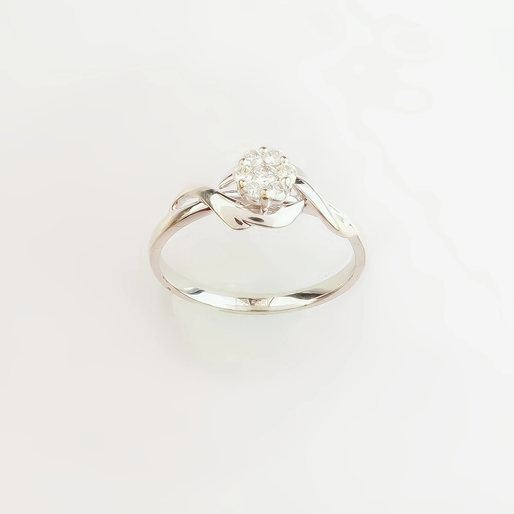 Кольцо с бриллиантом из белого золота 585 пробы