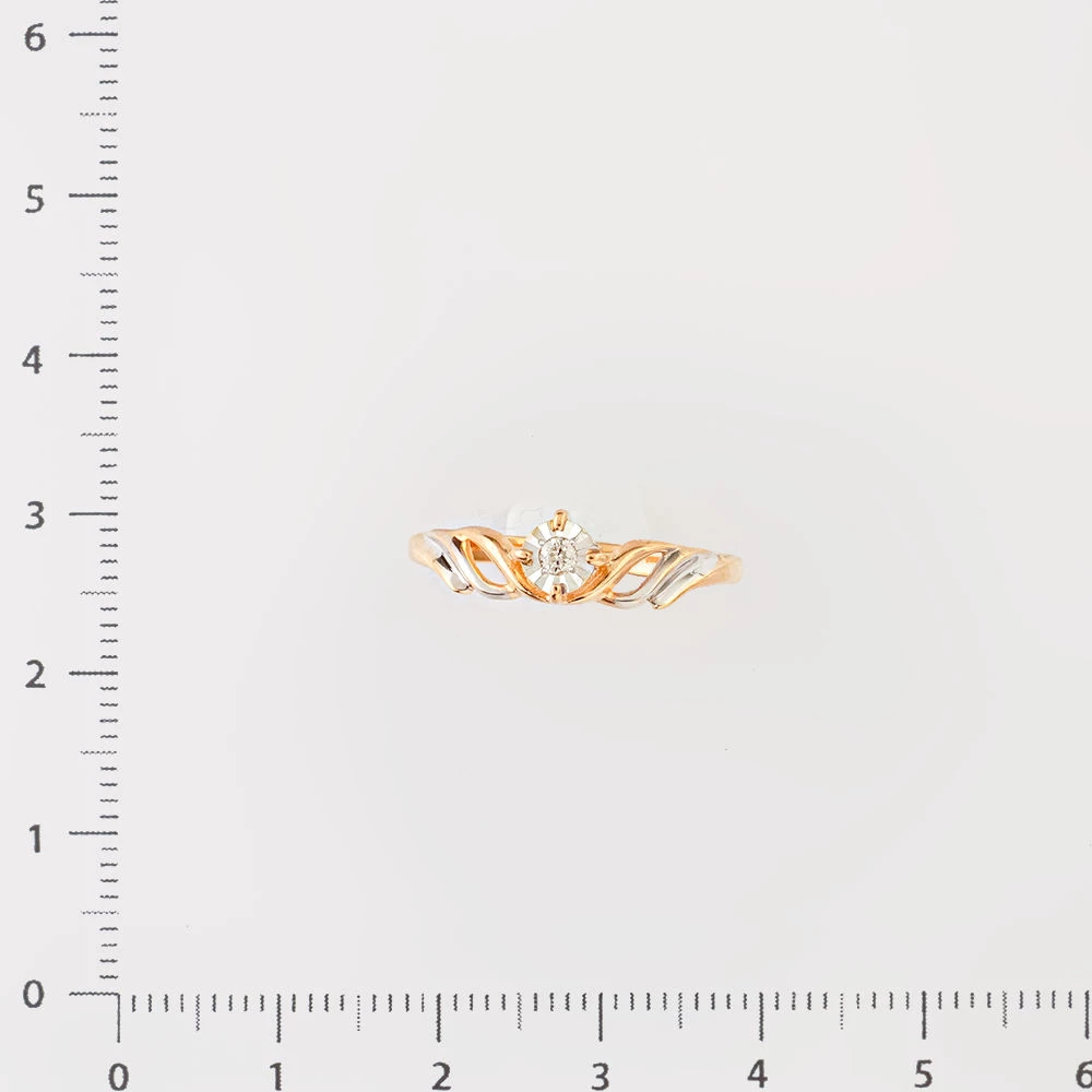 Кольцо с бриллиантом из красного золота 585 пробы