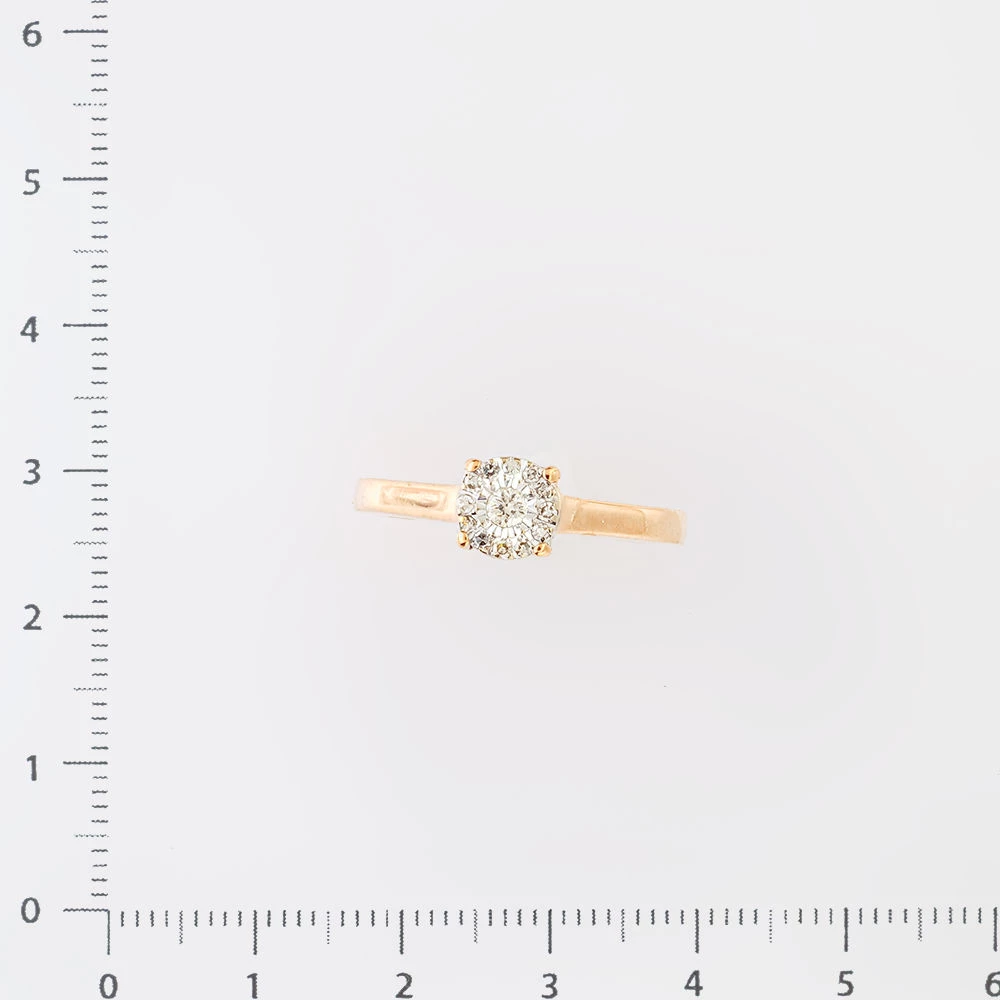 Кольцо с бриллиантом из красного золота 585 пробы