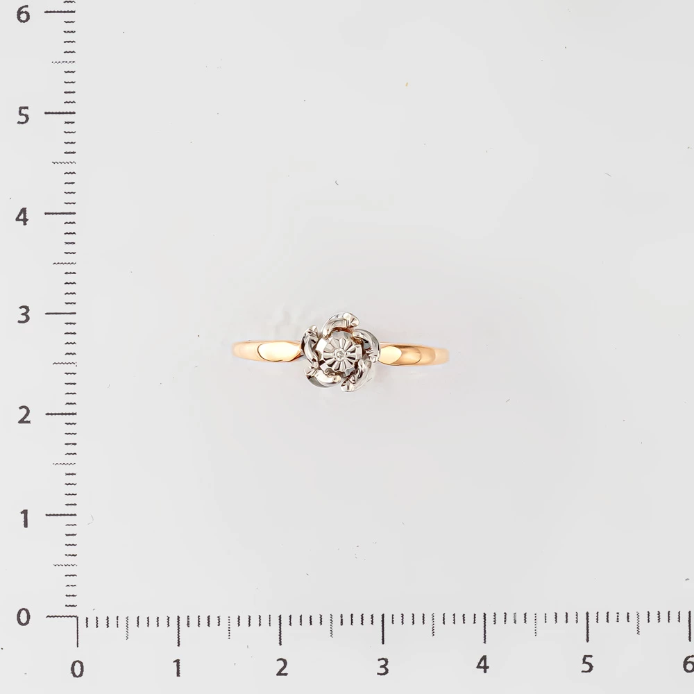 Кольцо с бриллиантом из красного золота 585 пробы