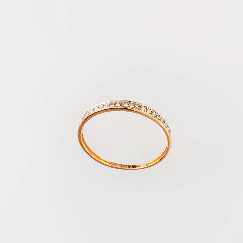 Кольцо с бриллиантом из красного золота 585 пробы