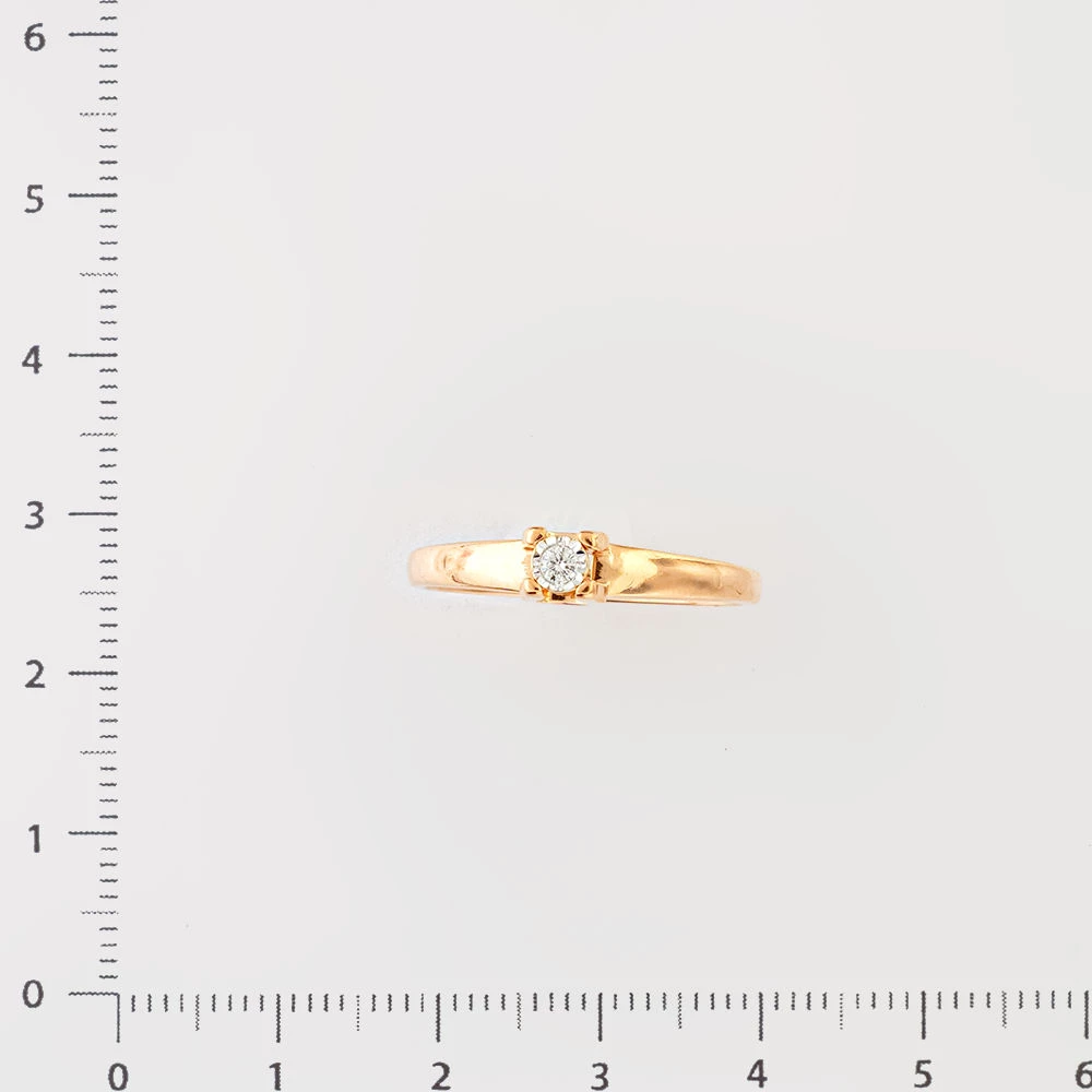 Кольцо с бриллиантом из красного золота 585 пробы