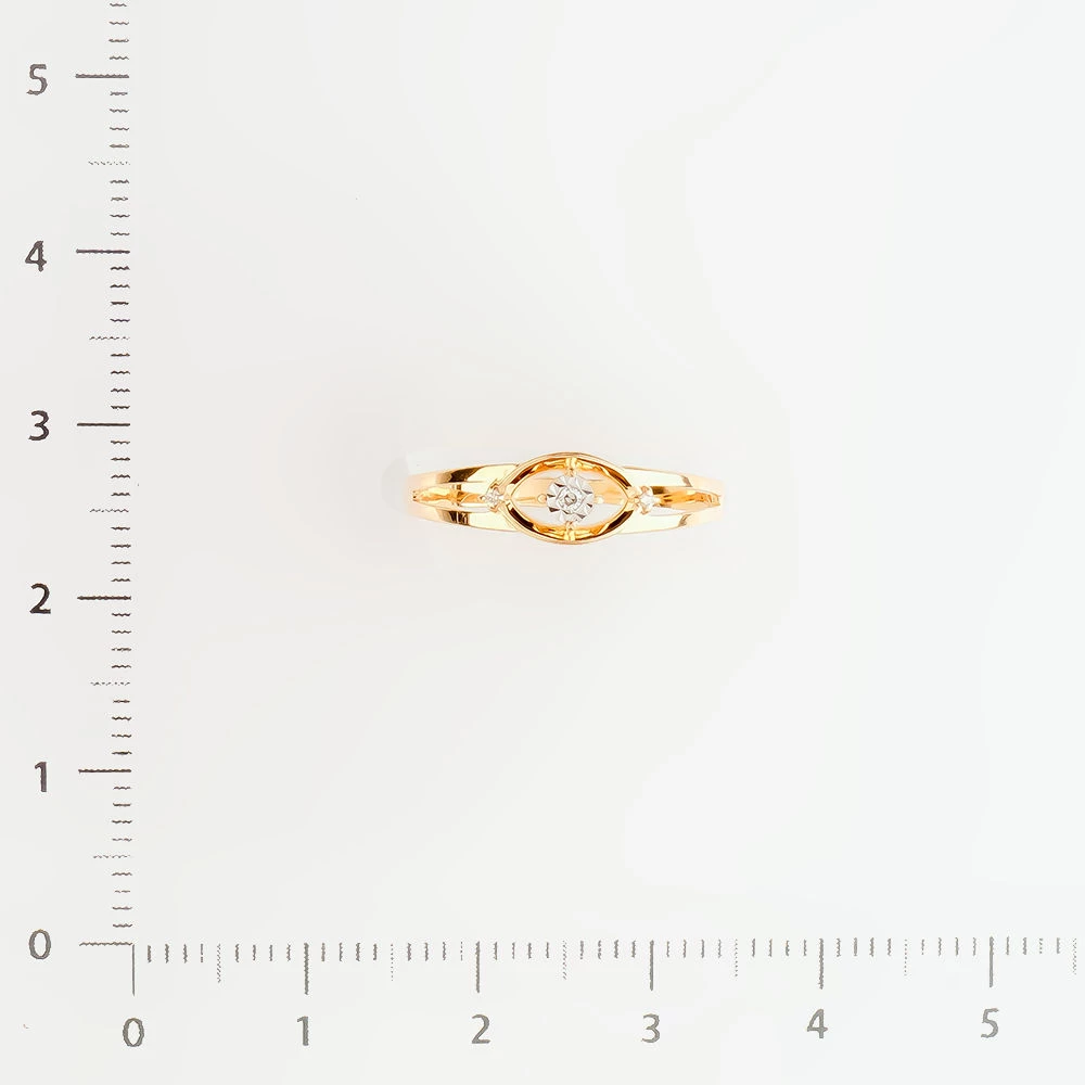 Кольцо с бриллиантом из красного золота 585 пробы