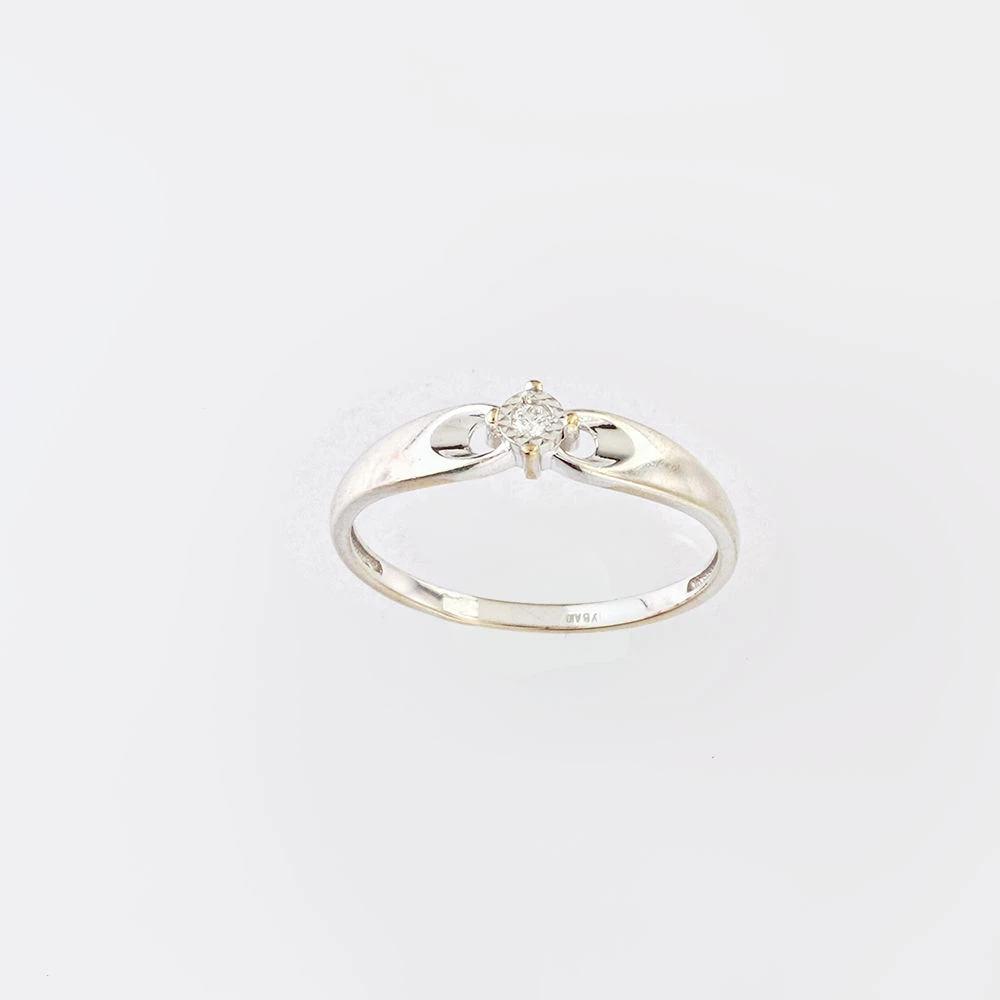 Кольцо с бриллиантом из белого золота 585 пробы