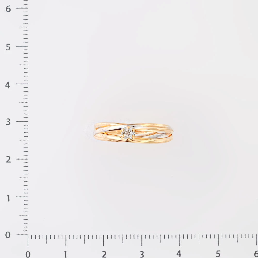 Кольцо с бриллиантом из красного золота 585 пробы