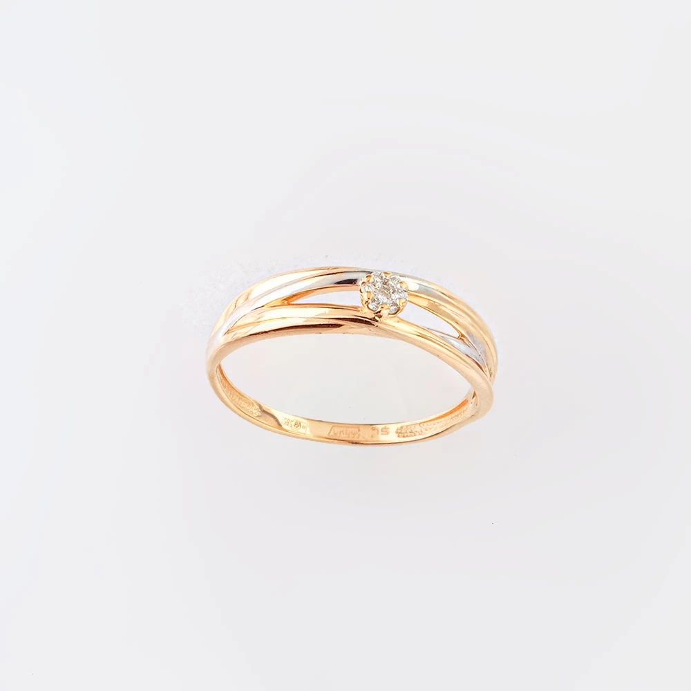 Кольцо с бриллиантом из красного золота 585 пробы