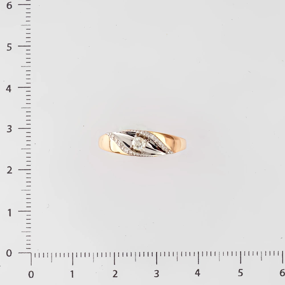 Кольцо с бриллиантом из красного золота 585 пробы