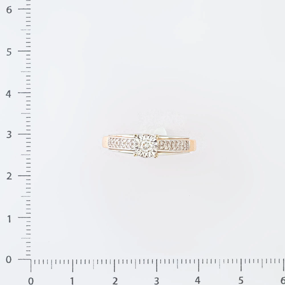 Кольцо с бриллиантом из красного золота 585 пробы