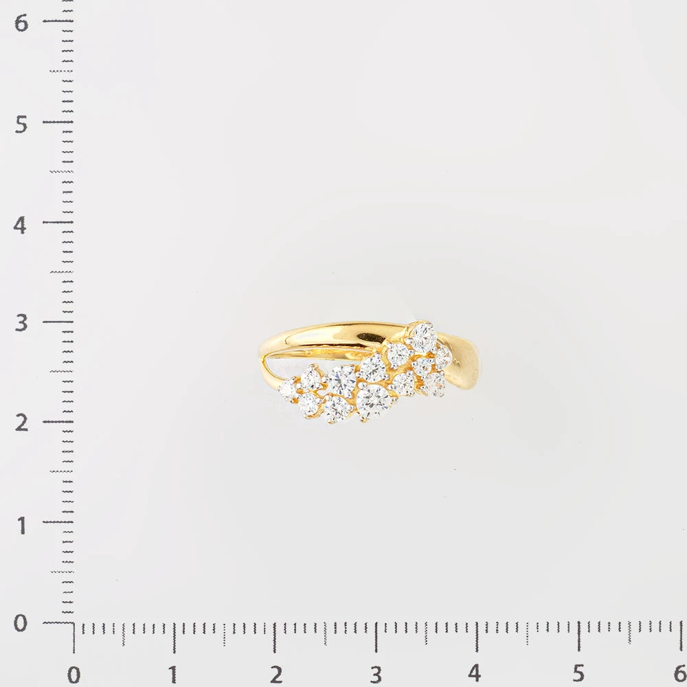 Кольцо с фианитом из желтого золота 585 пробы