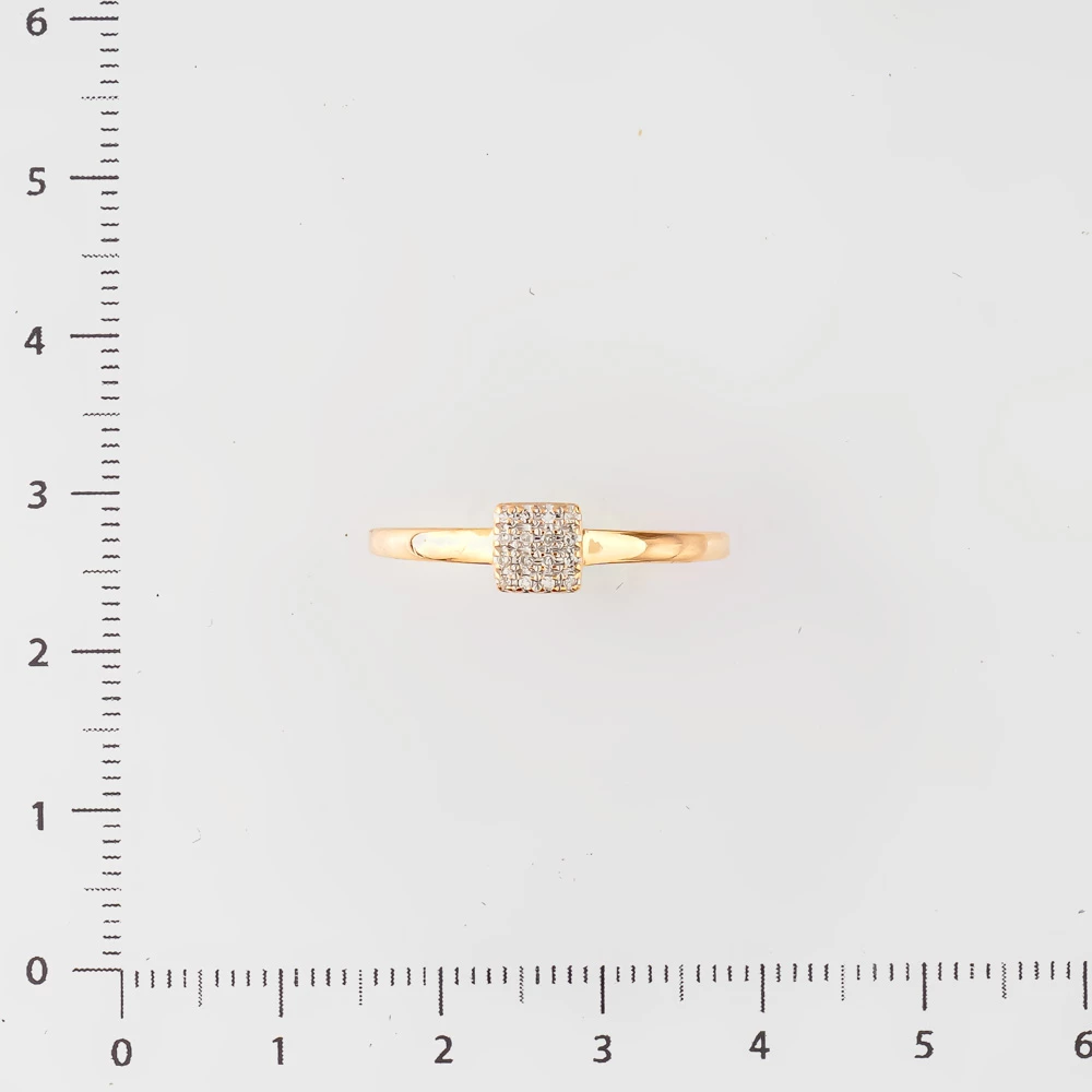 Кольцо с бриллиантом из красного золота 585 пробы