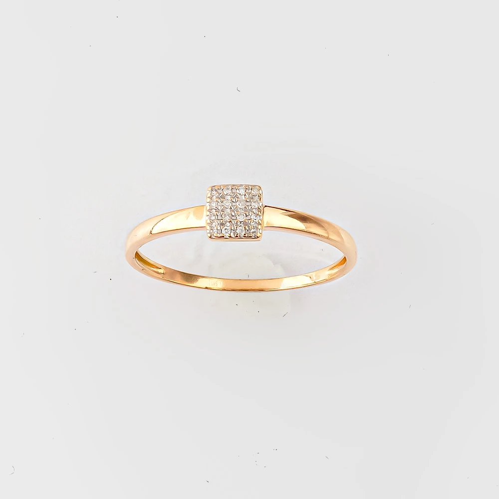 Кольцо с бриллиантом из красного золота 585 пробы