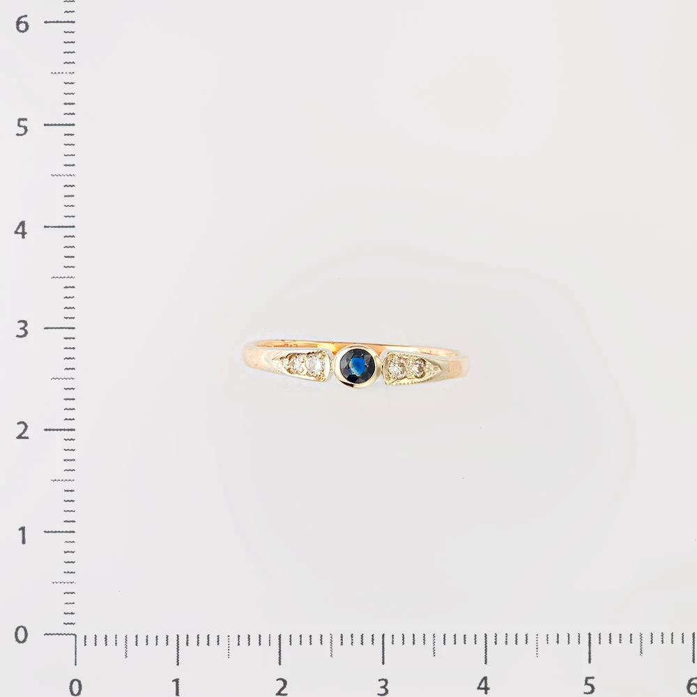 Кольцо с сапфиром из красного золота 585 пробы