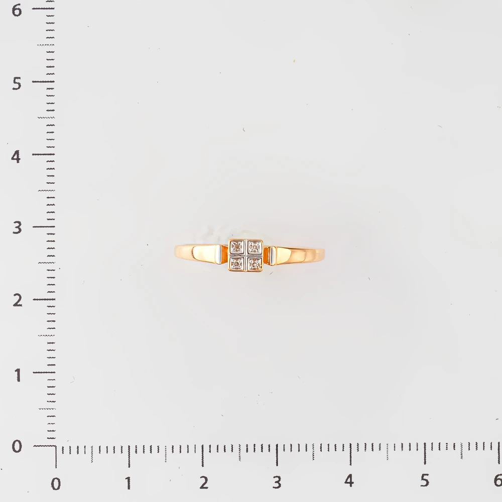 Кольцо с бриллиантом из красного золота 585 пробы