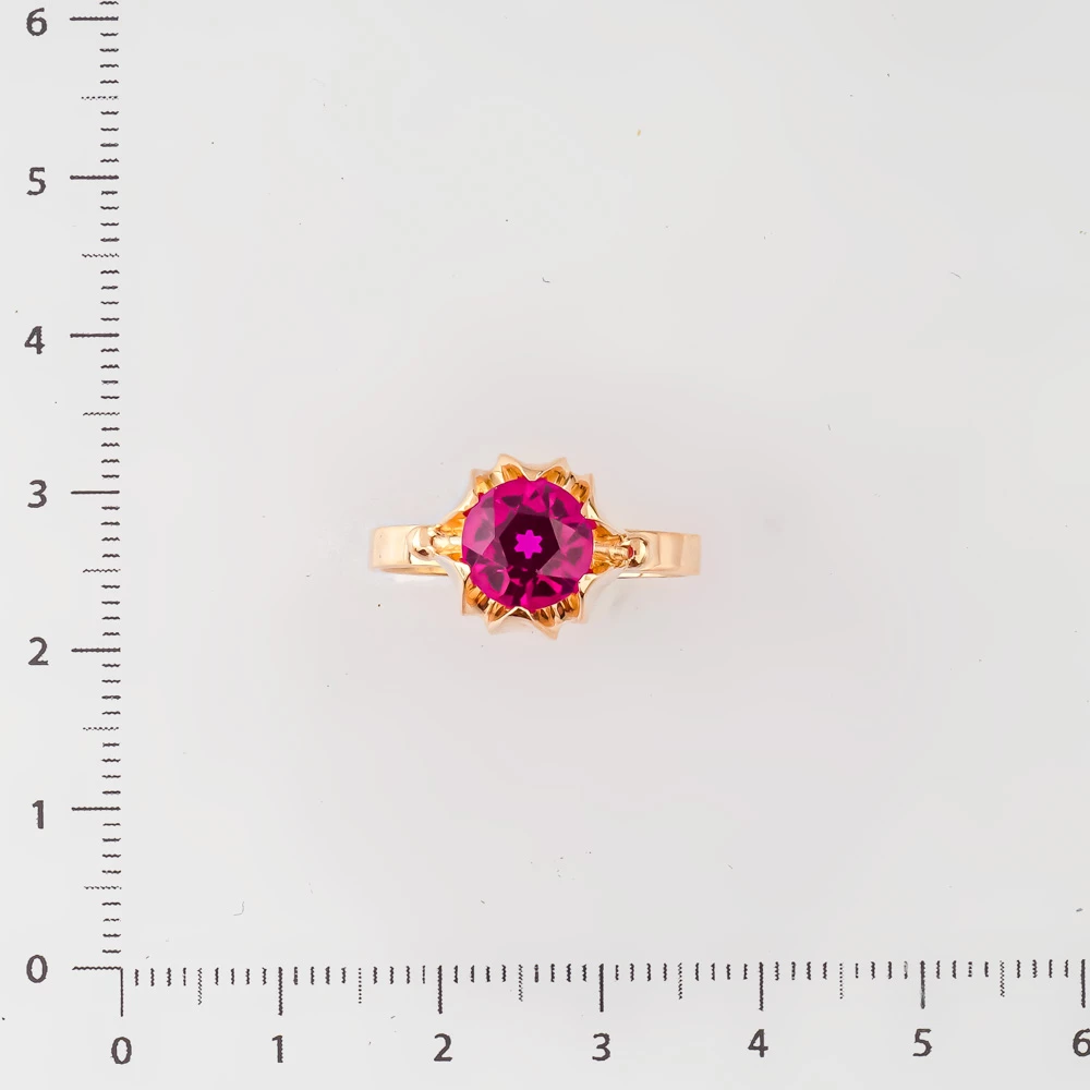 Кольцо с фианитом из красного золота 583 пробы