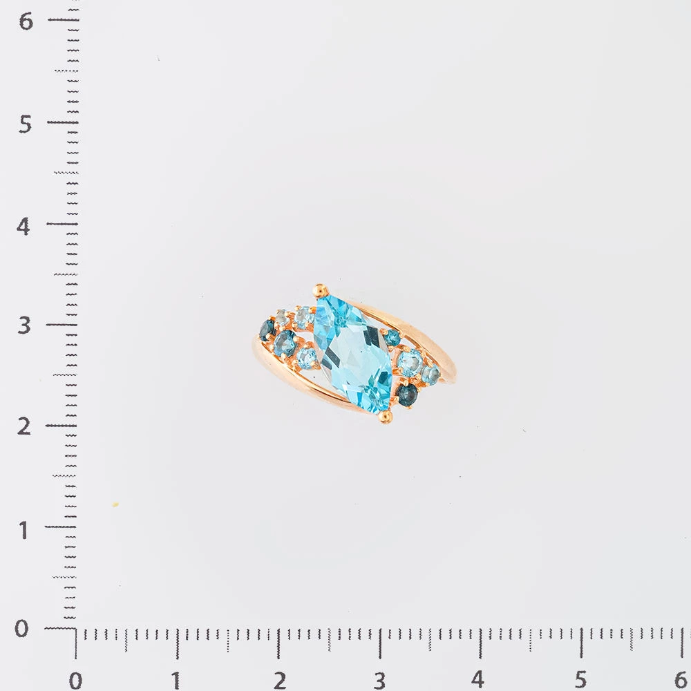 Кольцо с топазом из красного золота 585 пробы