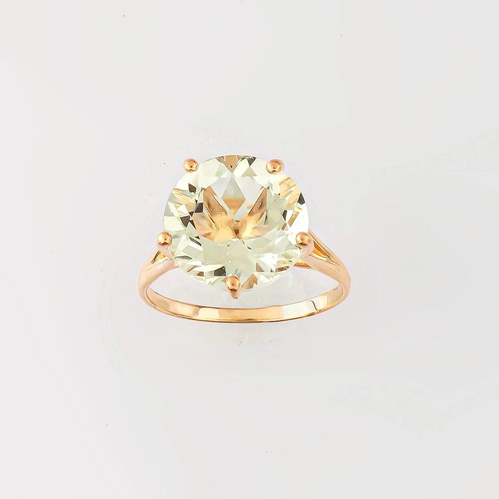 Кольцо с празиолитом из красного золота 585 пробы