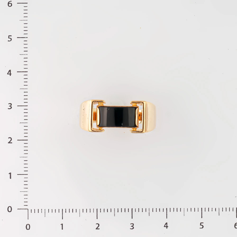 Кольцо с ониксом из красного золота 585 пробы