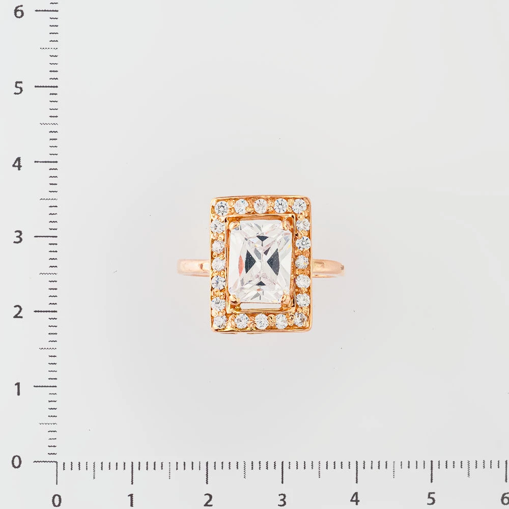 Кольцо с фианитом из красного золота 585 пробы