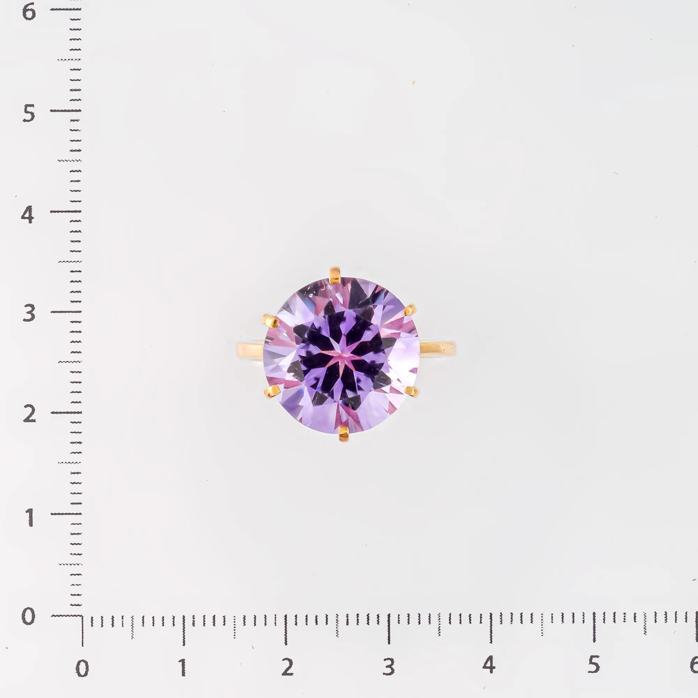 Кольцо с аметистом из красного золота 585 пробы