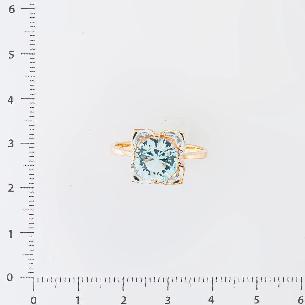 Кольцо с топазом из красного золота 585 пробы