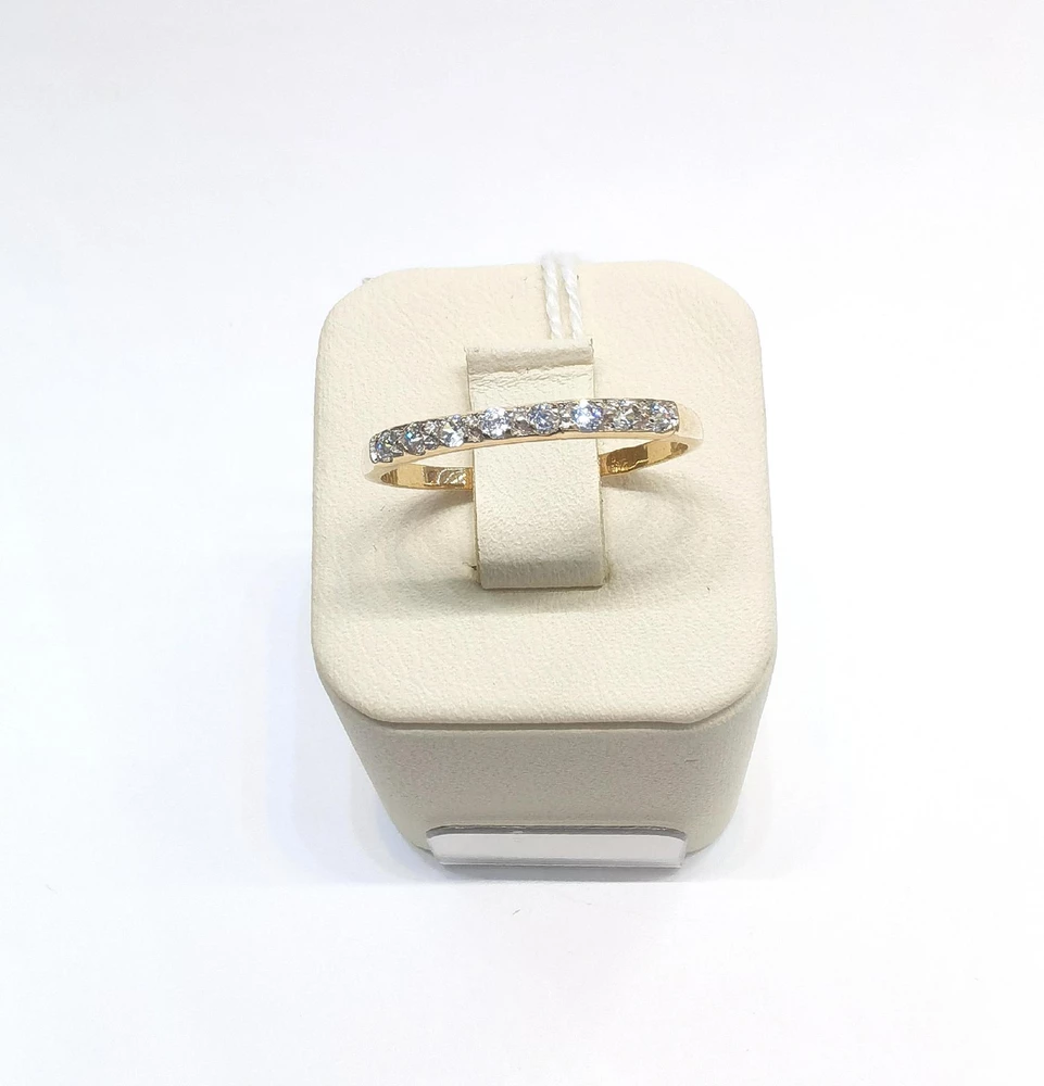 Кольцо с фианитом из красного золота 585 пробы