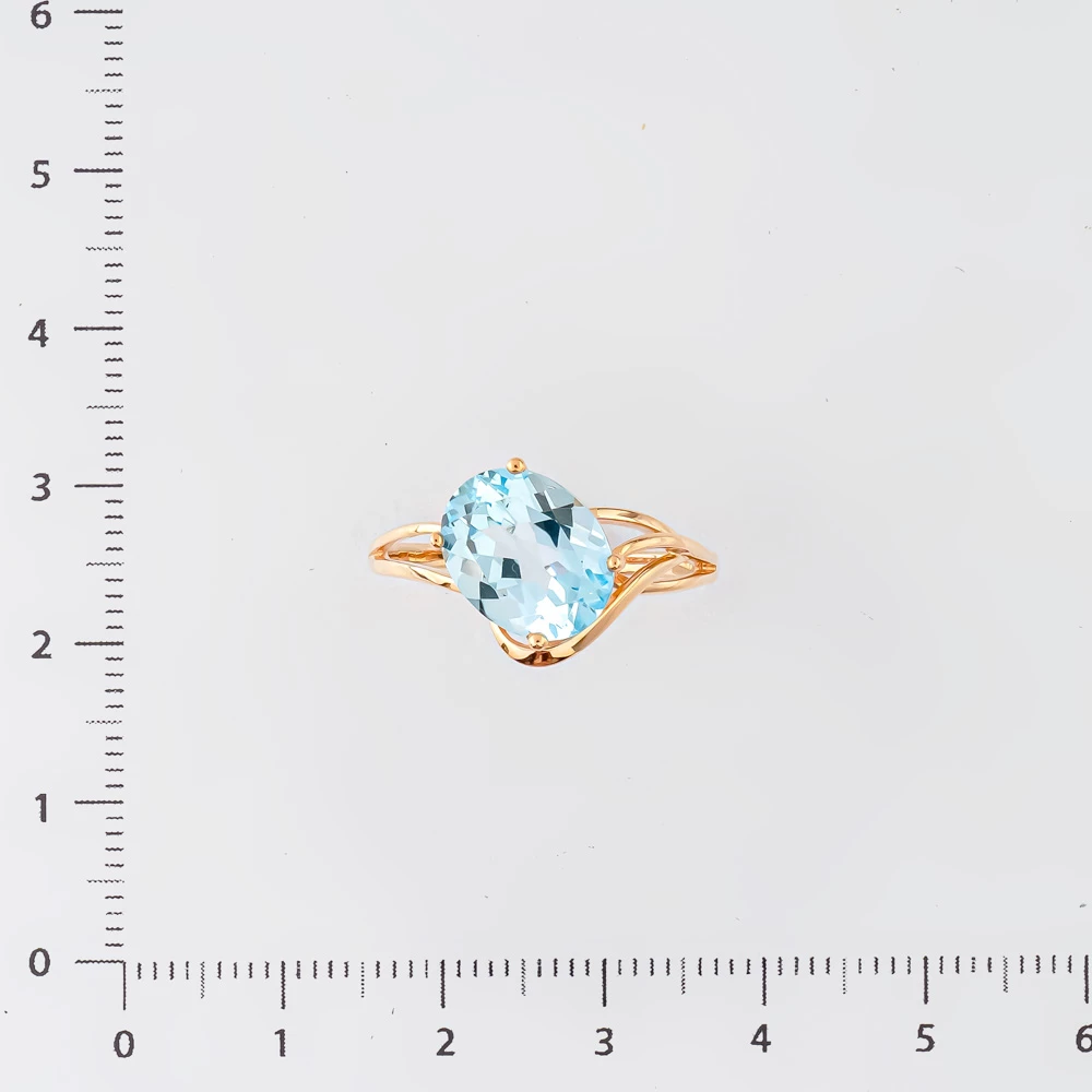 Кольцо с топазом из красного золота 585 пробы