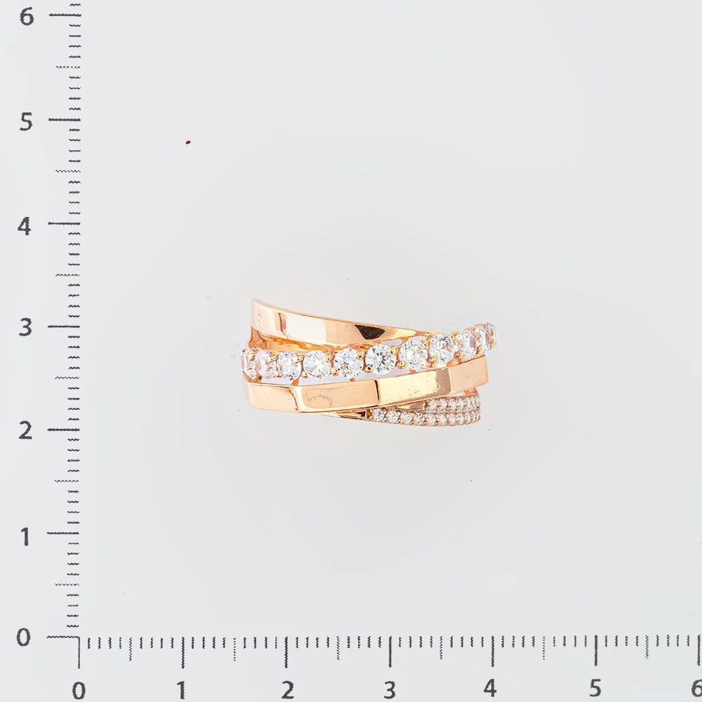 Кольцо с фианитом из красного золота 585 пробы Кольцо с фианитом из красного золота 585 пробы