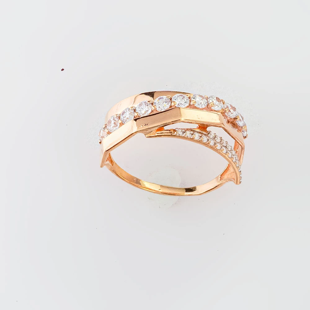 Кольцо с фианитом из красного золота 585 пробы Кольцо с фианитом из красного золота 585 пробы