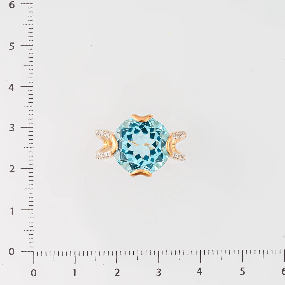 Кольцо с топазом из красного золота 585 пробы