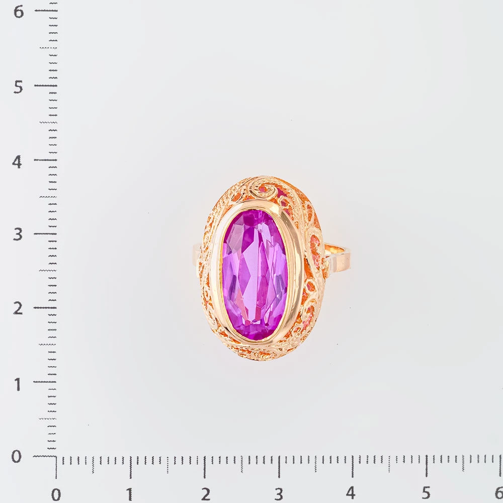 Кольцо с фианитом из красного золота 583 пробы Кольцо с фианитом из красного золота 583 пробы