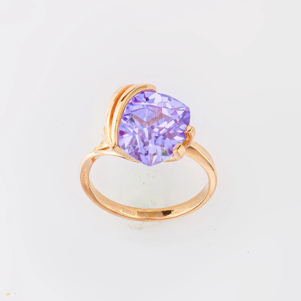 Кольцо с ситаллом из красного золота 585 пробы