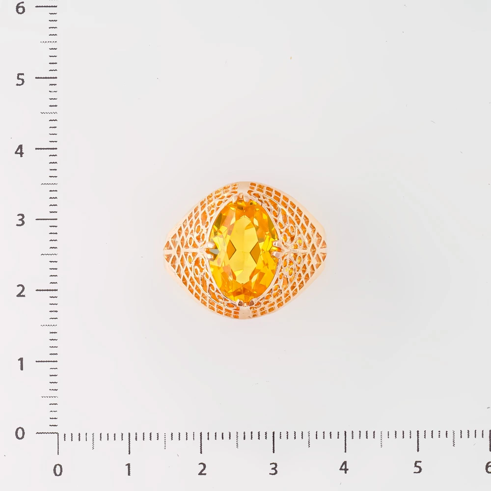 Кольцо с фианитом из красного золота 583 пробы