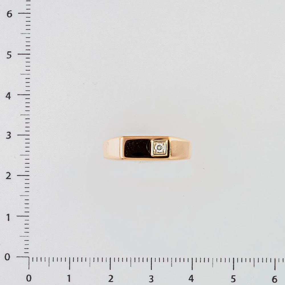 Кольцо с бриллиантом из красного золота 585 пробы