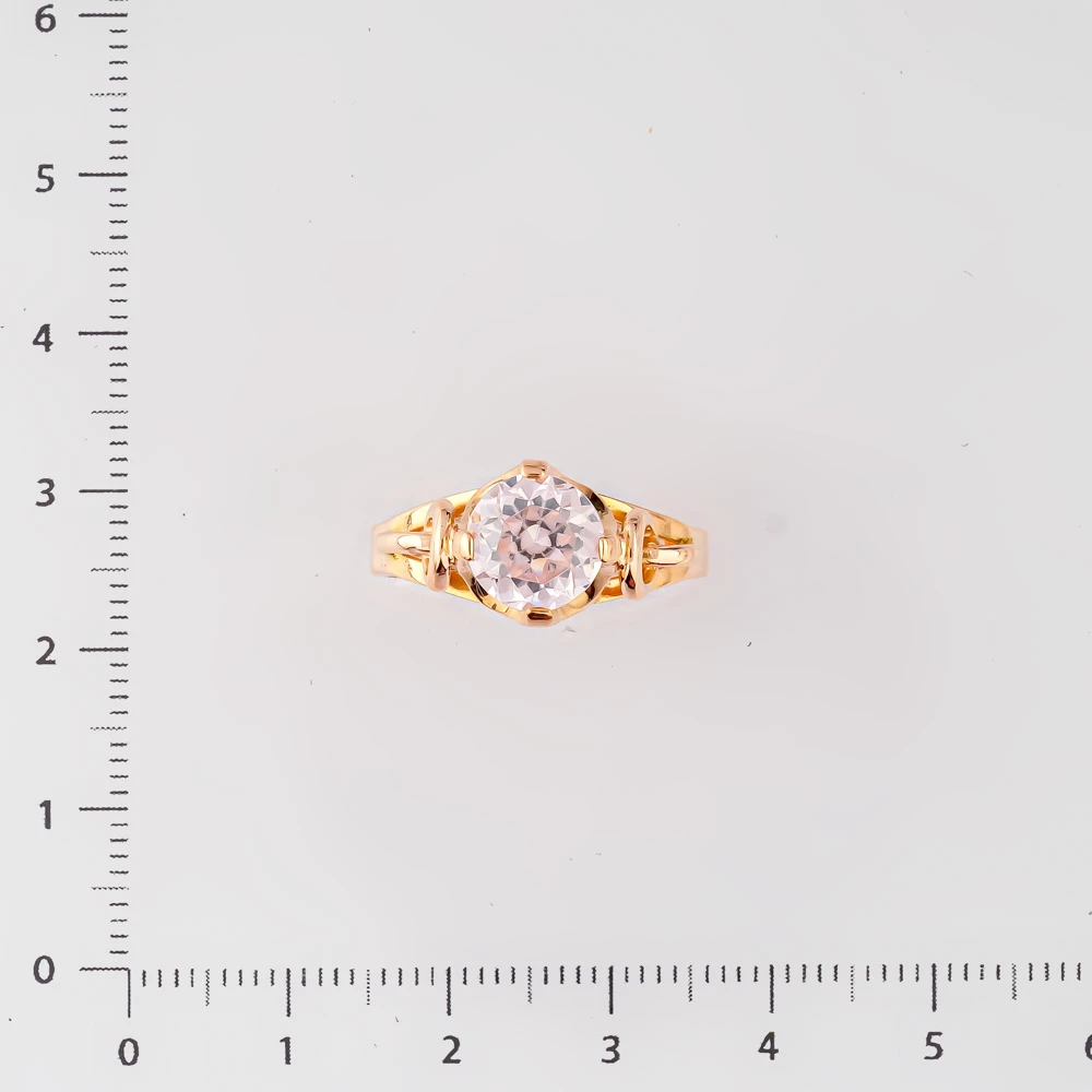 Кольцо с фианитом из красного золота 583 пробы