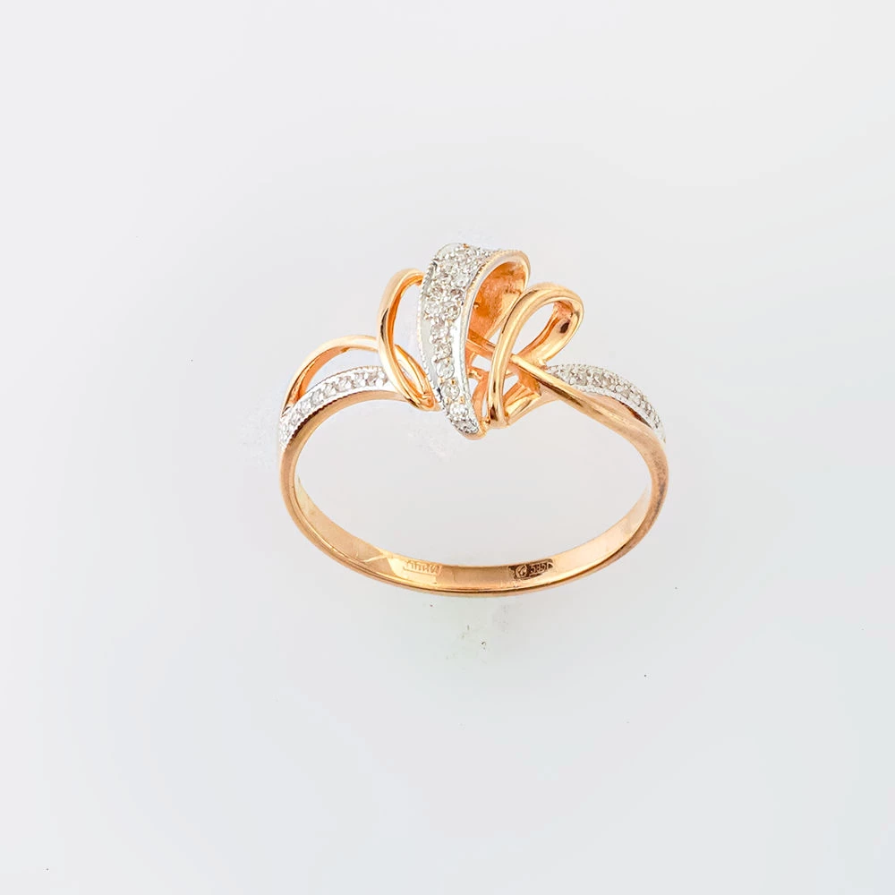 Кольцо с бриллиантом из красного золота 585 пробы