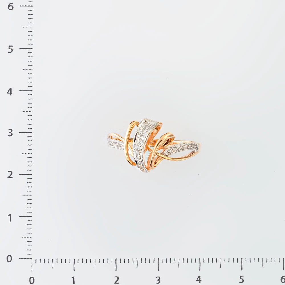 Кольцо с бриллиантом из красного золота 585 пробы