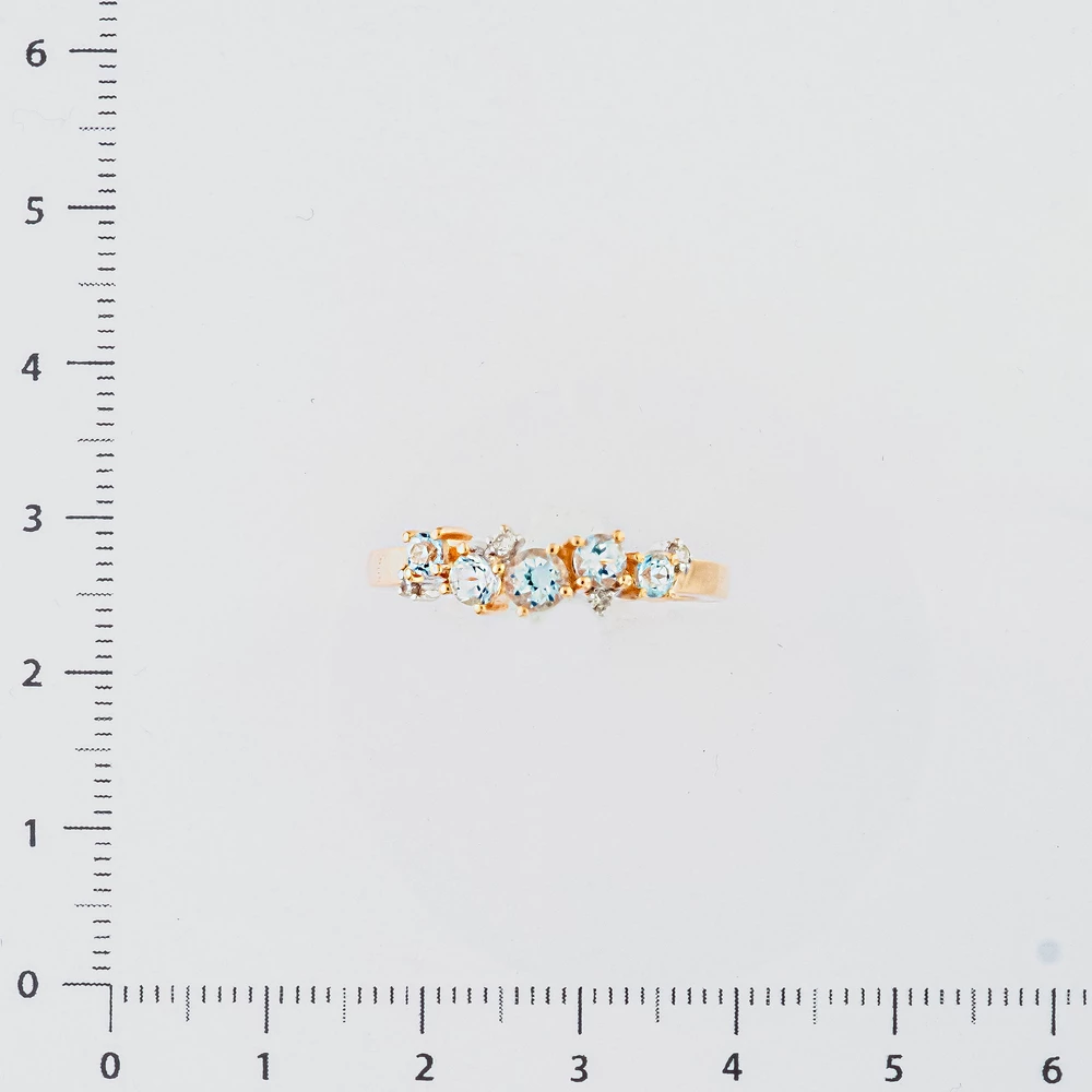 Кольцо с топазом из красного золота 585 пробы