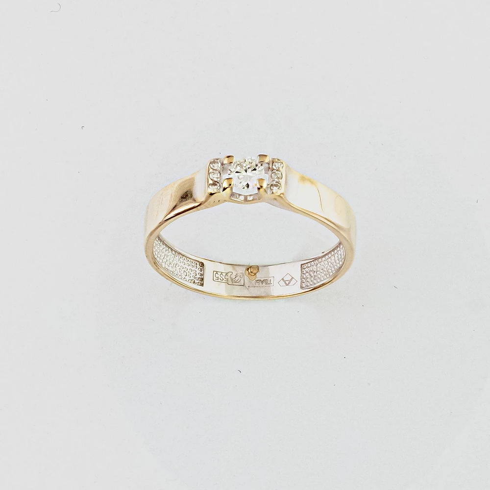 Кольцо с бриллиантом из белого золота 585 пробы